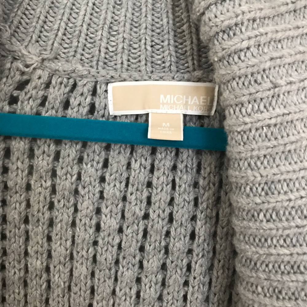 Michael Kors Gray Cable Knit Cardigan - Picture 5 of 8